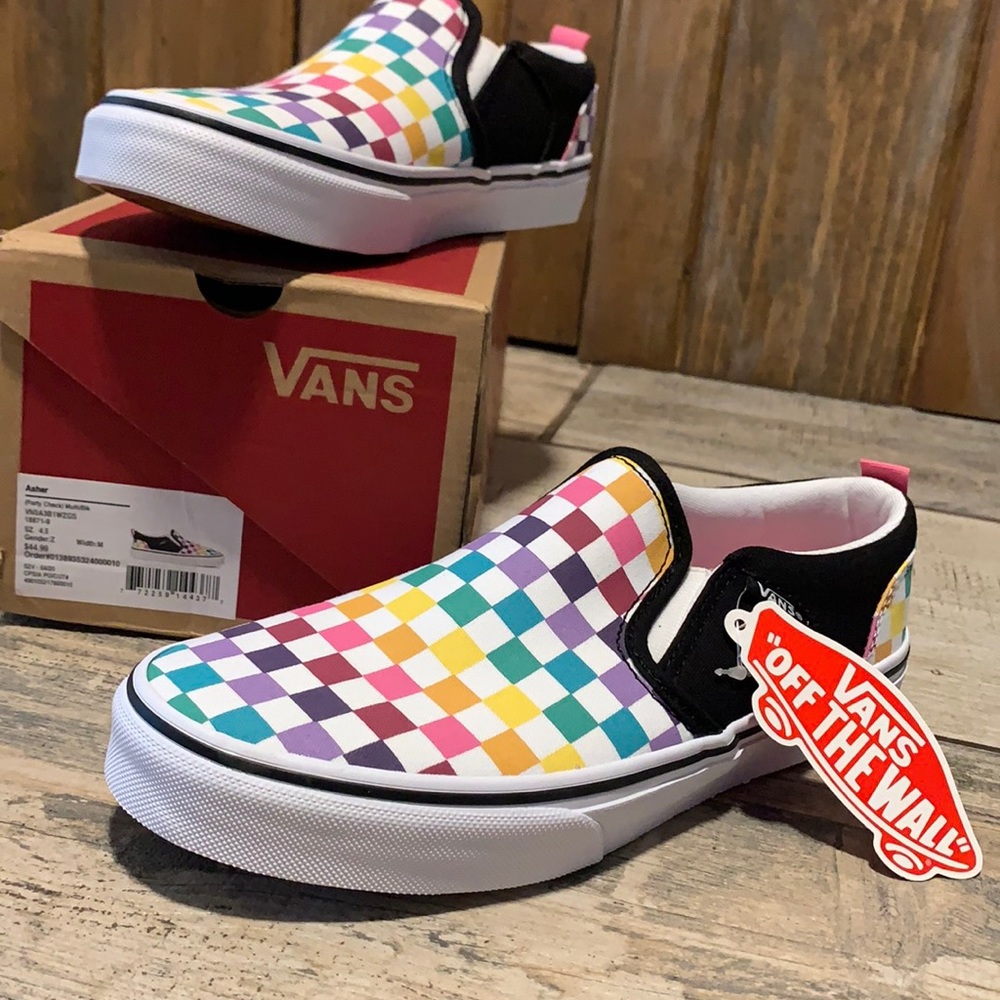 Vans Asher Slip On Sneakers Party Check